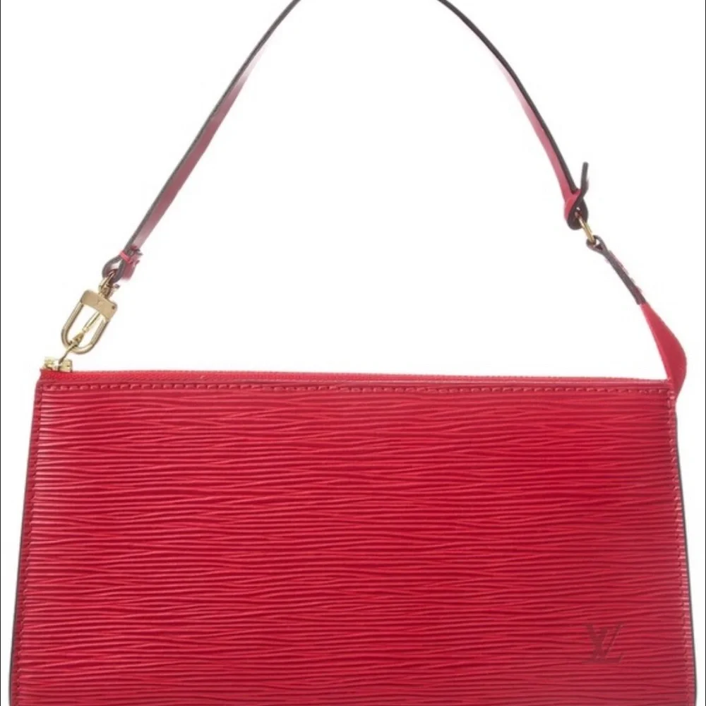 Authentic Louis Vuitton Red Epi Leather Pochette - Picture 2 of 7